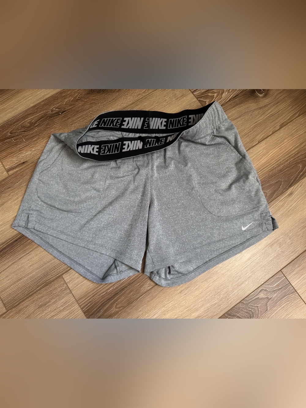 Nike Light Grey Performance Shorts with Branded Waistband